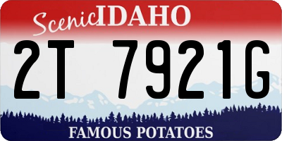 ID license plate 2T7921G