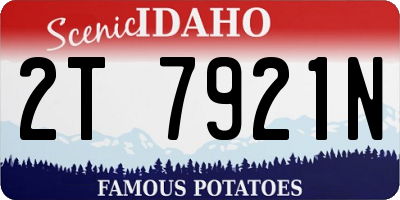 ID license plate 2T7921N