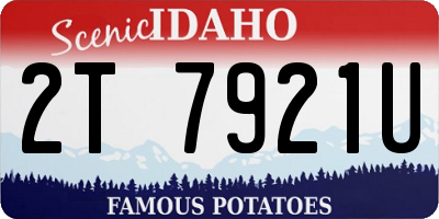 ID license plate 2T7921U
