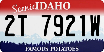 ID license plate 2T7921W