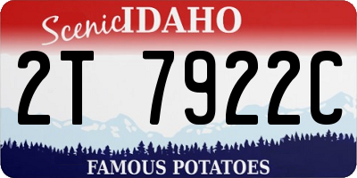 ID license plate 2T7922C