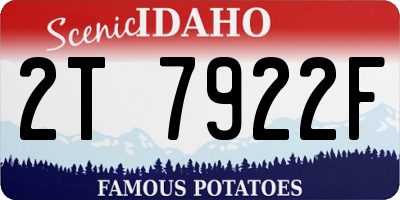 ID license plate 2T7922F