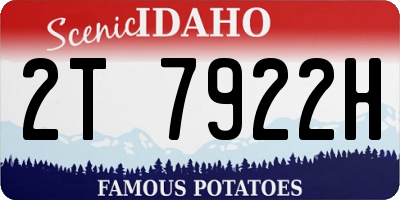ID license plate 2T7922H