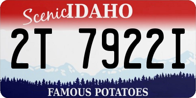 ID license plate 2T7922I