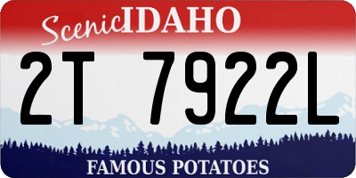 ID license plate 2T7922L
