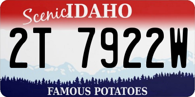 ID license plate 2T7922W