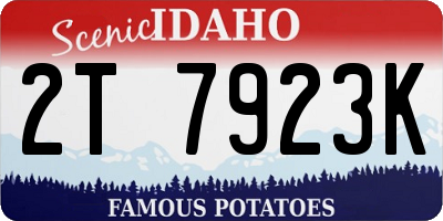 ID license plate 2T7923K