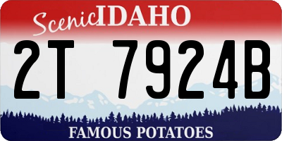ID license plate 2T7924B