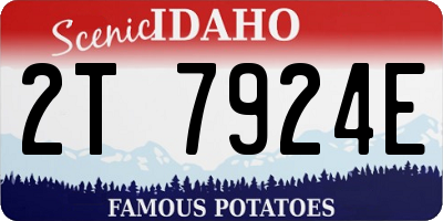 ID license plate 2T7924E