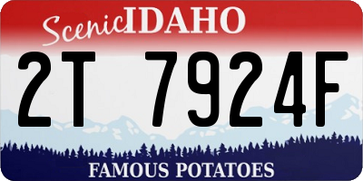 ID license plate 2T7924F