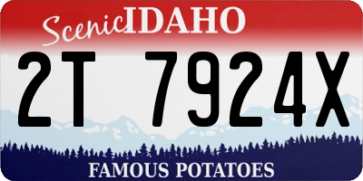 ID license plate 2T7924X
