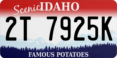 ID license plate 2T7925K