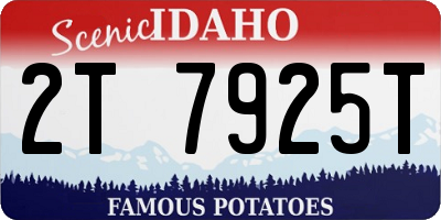 ID license plate 2T7925T