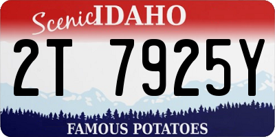 ID license plate 2T7925Y