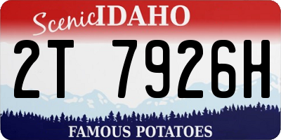 ID license plate 2T7926H