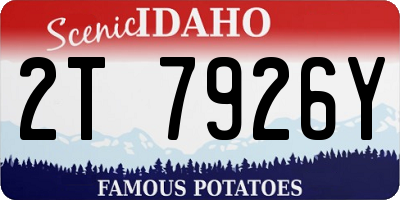 ID license plate 2T7926Y