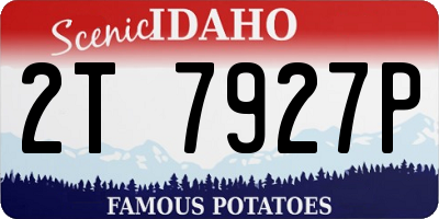 ID license plate 2T7927P