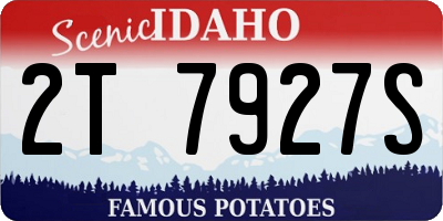 ID license plate 2T7927S