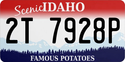 ID license plate 2T7928P