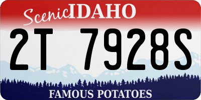 ID license plate 2T7928S
