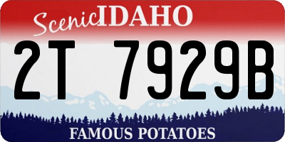 ID license plate 2T7929B