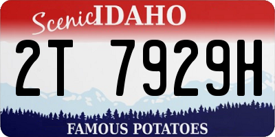 ID license plate 2T7929H