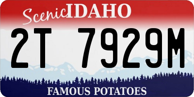 ID license plate 2T7929M
