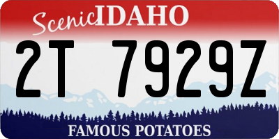 ID license plate 2T7929Z