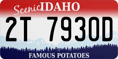 ID license plate 2T7930D