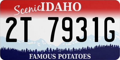 ID license plate 2T7931G