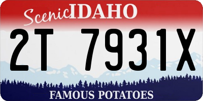 ID license plate 2T7931X