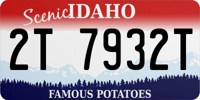 ID license plate 2T7932T