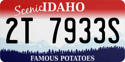 ID license plate 2T7933S