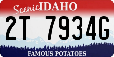 ID license plate 2T7934G