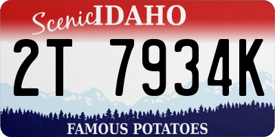 ID license plate 2T7934K