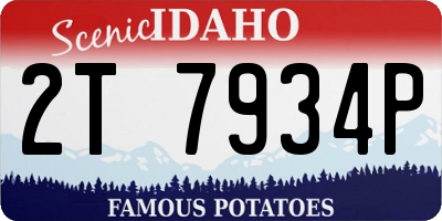 ID license plate 2T7934P