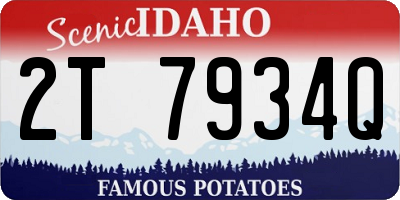 ID license plate 2T7934Q
