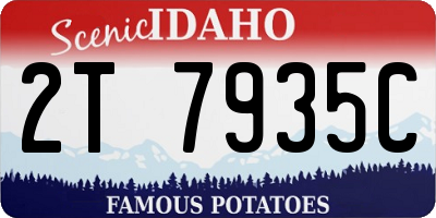 ID license plate 2T7935C