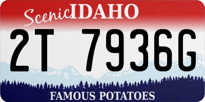 ID license plate 2T7936G