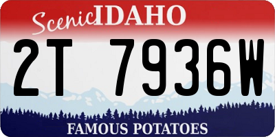 ID license plate 2T7936W