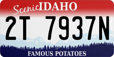 ID license plate 2T7937N