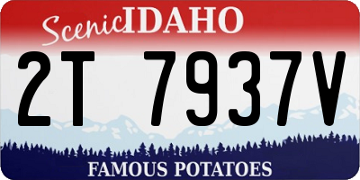 ID license plate 2T7937V