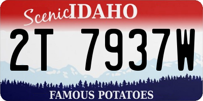 ID license plate 2T7937W