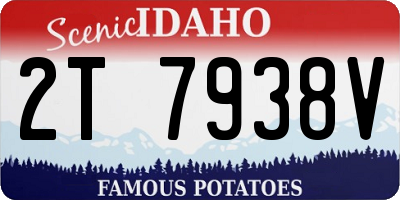 ID license plate 2T7938V