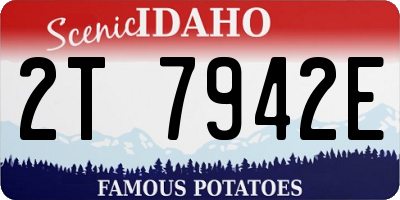 ID license plate 2T7942E