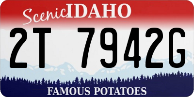 ID license plate 2T7942G