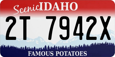 ID license plate 2T7942X