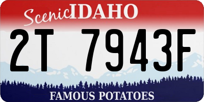 ID license plate 2T7943F