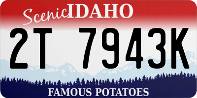 ID license plate 2T7943K