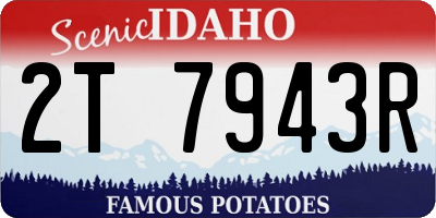ID license plate 2T7943R
